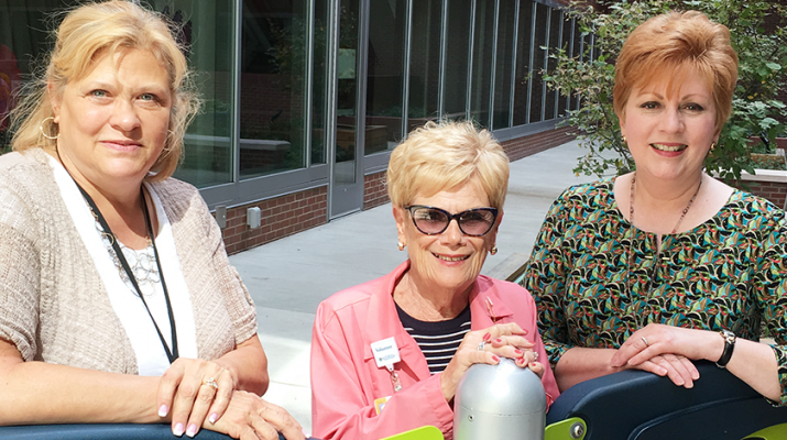 Running an army of about 1,300 volunteers at Strong Memorial Hospital, from left, Joyce Stadtmiller, volunteer program manager, Rose Faucette, family waiting room volunteer and Friends of Strong president, and Sandy Arbasak, director at Friends of Strong.