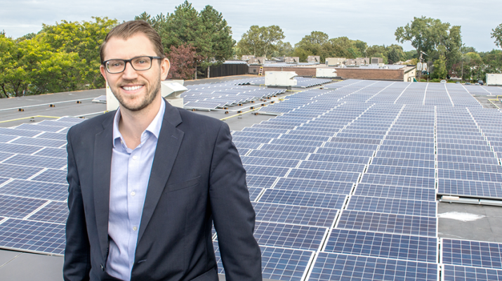 Mike Waller, director of the sustainability department at Rochester REgional Health. “By the end of 2025 we anticipate we’ll be spending $1.5 million less on electricity than we are today,” he says.