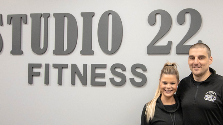 Maddie and John Nizamis are owners of Studio 22 Fitness in East Rochester and Hilton. “Plan what you eat and make sure exercise is a big part of your life,” he says.