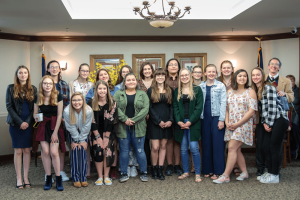 Students at Honeoye Central School participating in a portraiture project in cooperation with Quail Summit. On the right is art teacher Tim Williams, who coordinated the project.