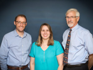 Team at Hart Hearing and Balance Centers: audiologists Peter Hart, Sarah Hodgson and Stephen Hart.