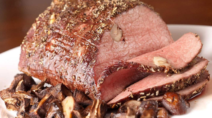 garlic studded herb roast beef
