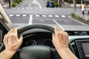 Older woman driving