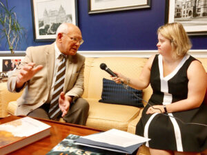 Kayla McKeon interviewing Congressman Paul Tonko (D-NY20) on his stand on various issues