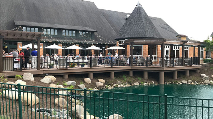 An overview of the new patio that was recently opened at The Summit at Brighton.